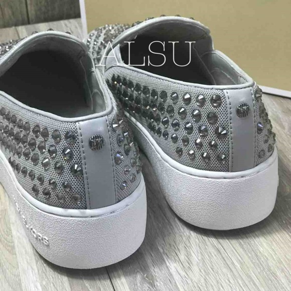 Michael Kors Trent Slip On Aluminum Grey W AUTHENT - Picture 3 of 8